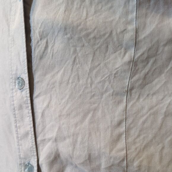 Anna & Frank Womens L 100% Silk Sleeveless Collared Blouse Blue Top Pockets - Picture 5 of 10